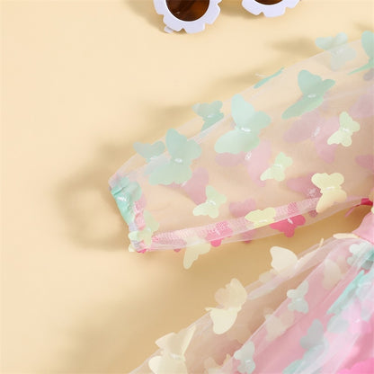 Vestido de bebé de manga larga con mariposas