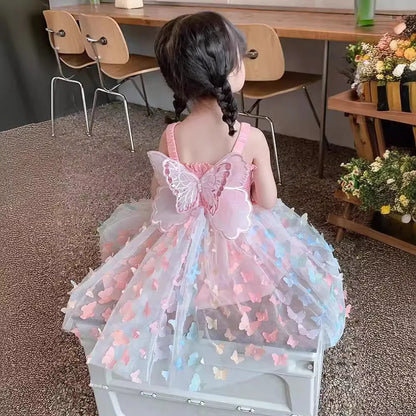 Sleeveless Tulle Dress with 3D Bow Flower Girl Dresses