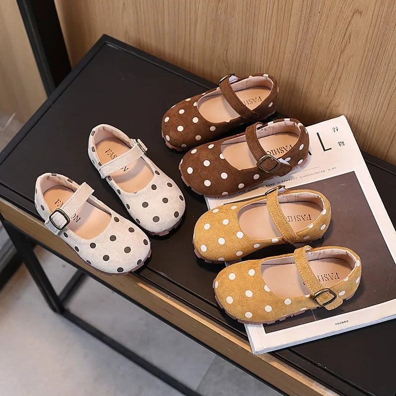 Girls Polka Dot Shoes Cute Children Princess Dress Shoes