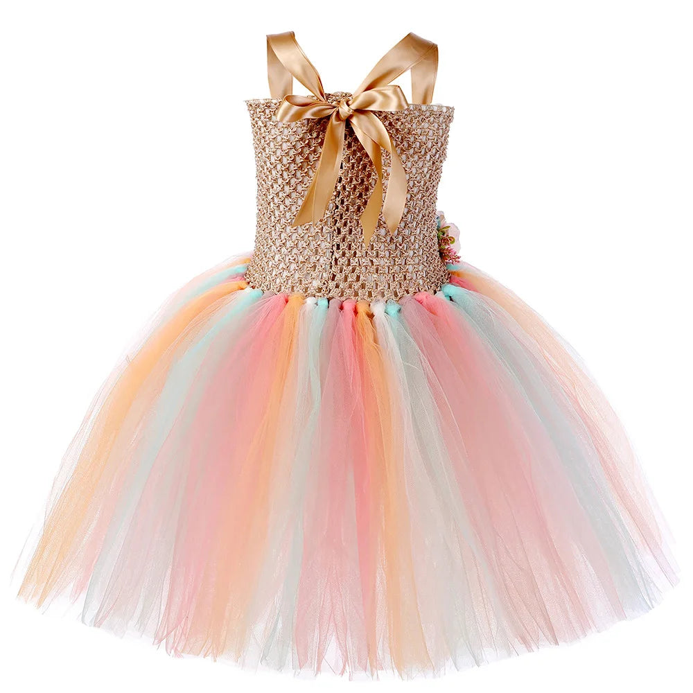 Tulle Princess Dress Sleeveless Strap Birthday Dress