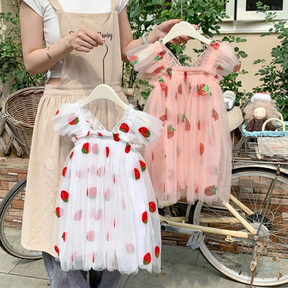 Kids Dress with Wings Embroidered Sleeveless Tulle Gown