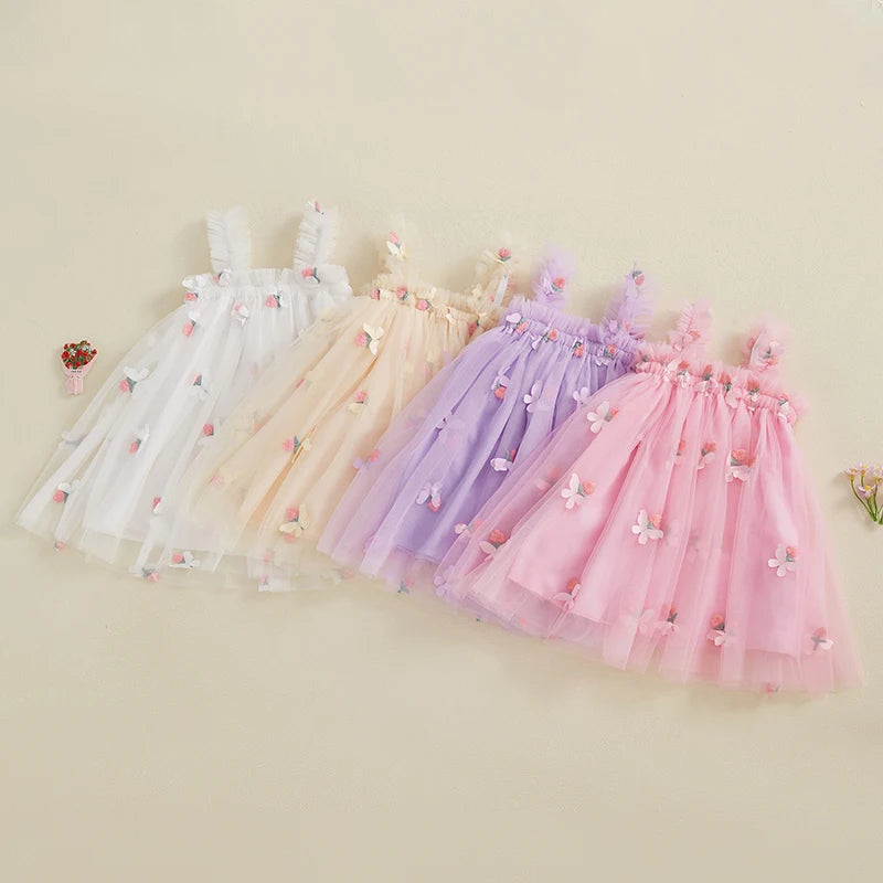 Vestido de mariposa de tul para niña 