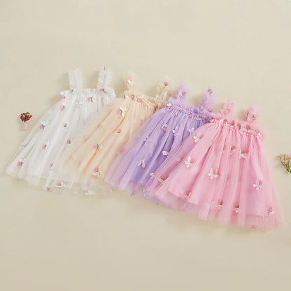 Vestido de mariposa de tul para niña 