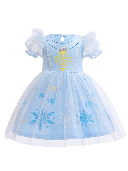 Round Neck Dress Children  Mesh Tulle Dress