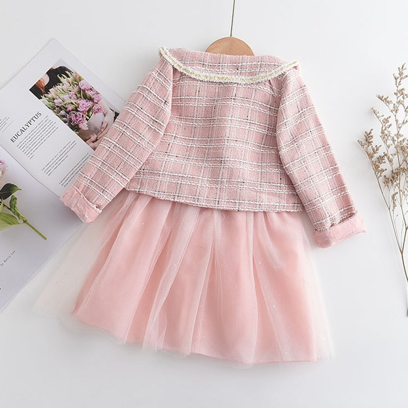 Conjunto infantil vestido + blusa fría 