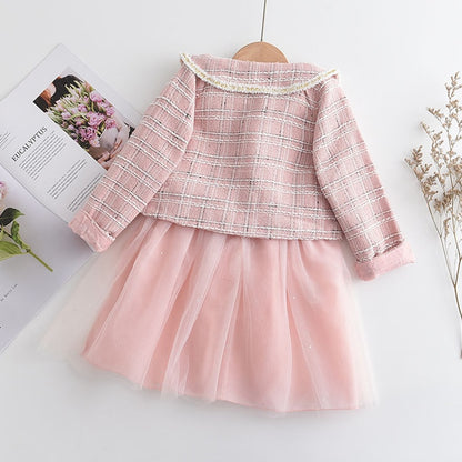 Conjunto infantil vestido + blusa fría 