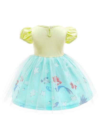 Round Neck Dress Children  Mesh Tulle Dress