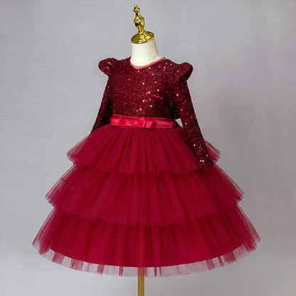 Princess Style Long Sleeve Children's Dress