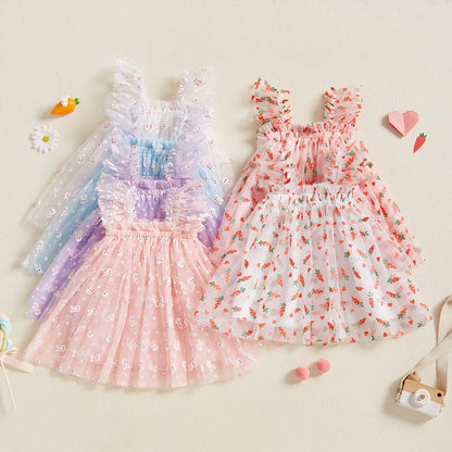 Vestido de Pascua de tul para niña 