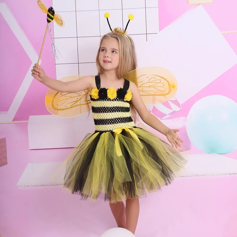 Yellow Little Bee Animal Performance Costume Halloween Dress