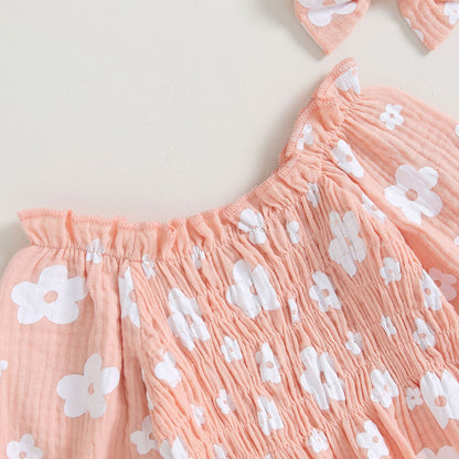 Body infantil florido + diadema