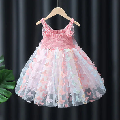 Sleeveless Tulle Dress with 3D Bow Flower Girl Dresses