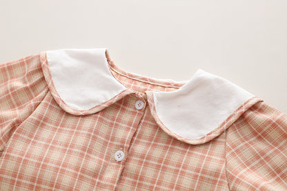 Vestido infantil con chaleco y bolso de osito