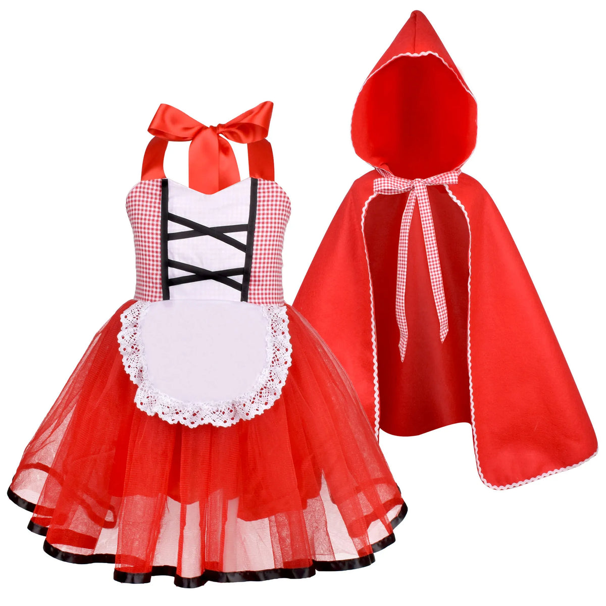 Girls Red Riding Hood Style Tutu Dress