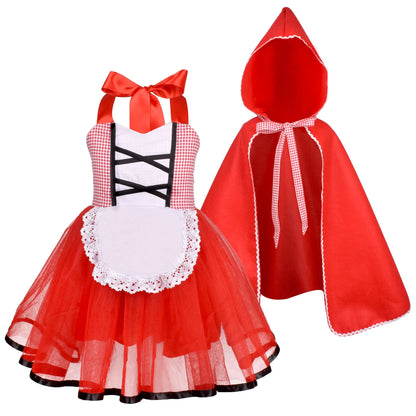 Girls Red Riding Hood Style Tutu Dress