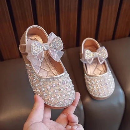Zapatos de lazo brillante para niños 