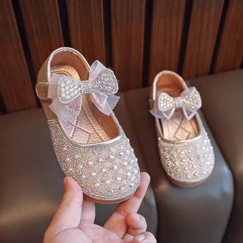 Zapatos de lazo brillante para niños 