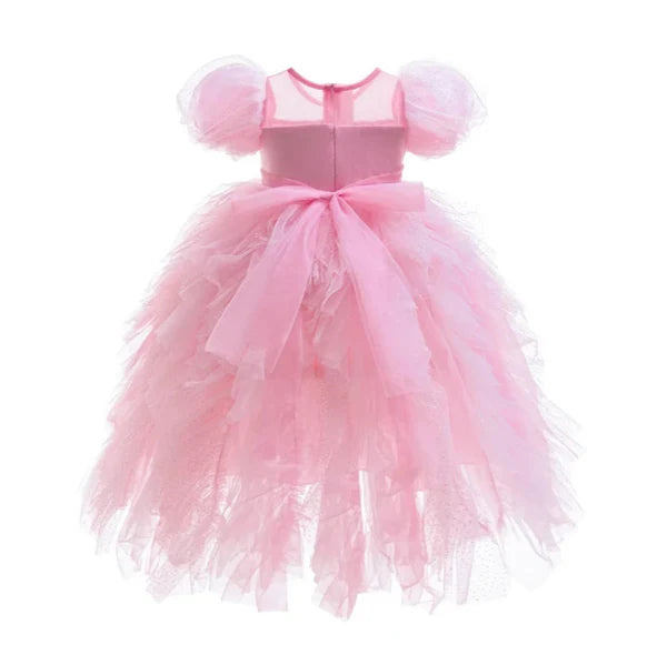 Pink Party Dress with Glitter and Tulle