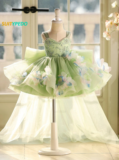 Wedding Banquet Flower Kids Fairy Dress Birthday Party Princess Dresses
