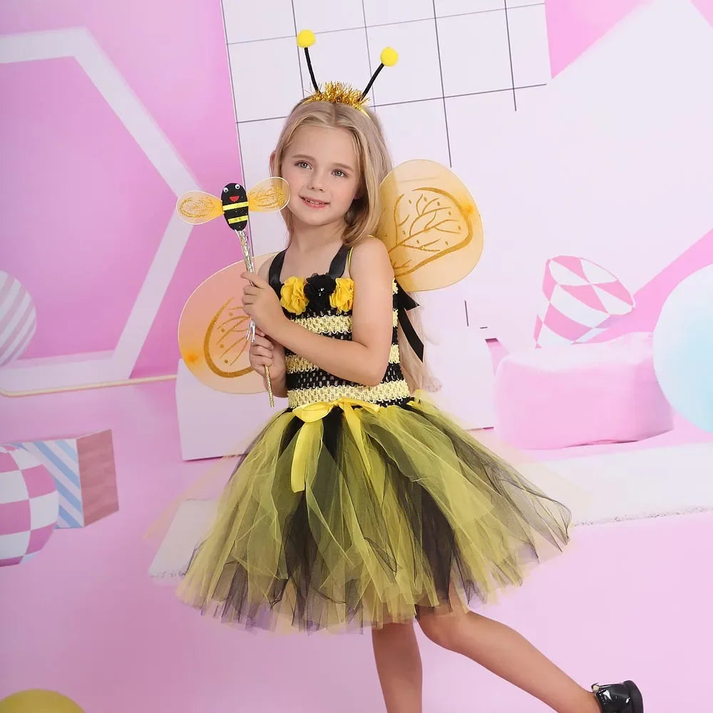 Yellow Little Bee Animal Performance Costume Halloween Dress
