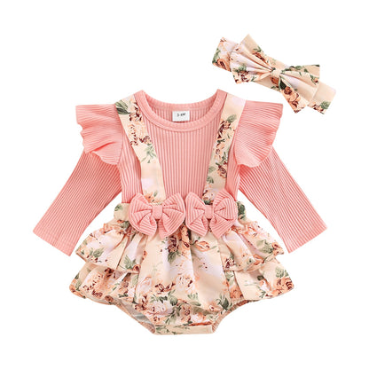 Conjunto de body con estampado floral y banda para el pelo