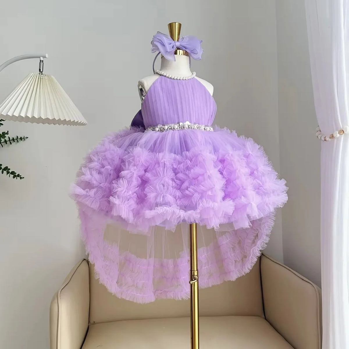 Custom Luxury Dress Women Wedding Guest Gown Girls Wedding Gown Luxury Birthday Party Gown For Pageant Runway Show Halter Pearl
