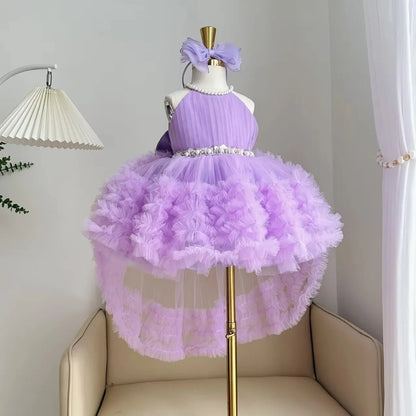 Custom Luxury Dress Women Wedding Guest Gown Girls Wedding Gown Luxury Birthday Party Gown For Pageant Runway Show Halter Pearl