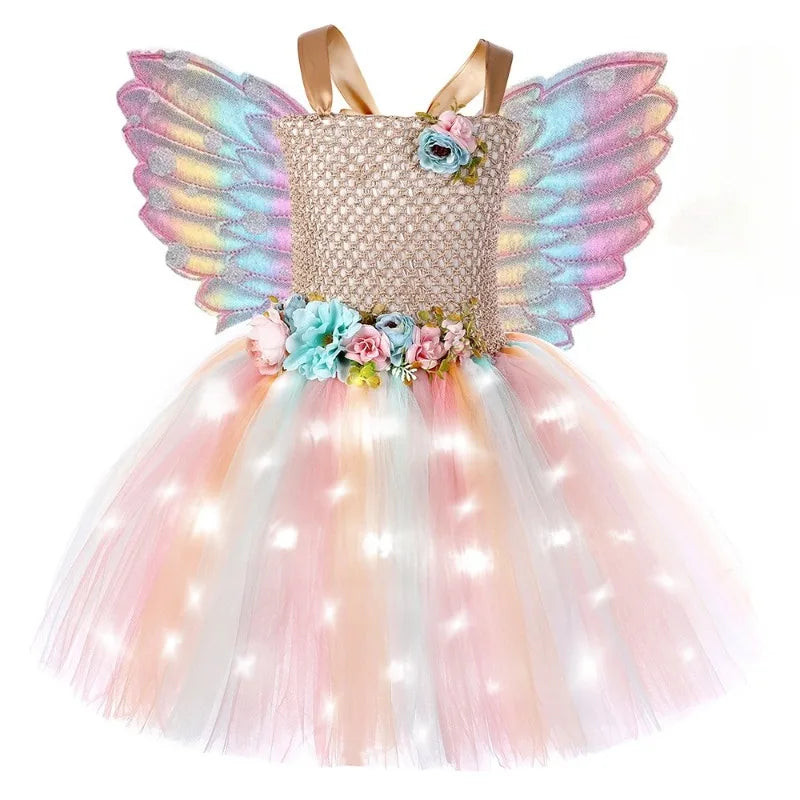 Girls Butterfly Fairy Tulle Dress