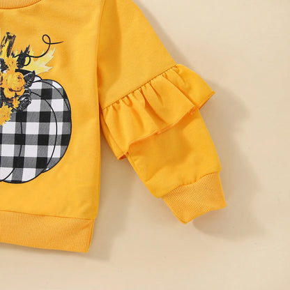 Halloween Set Pumpkin Flower Longsleeve