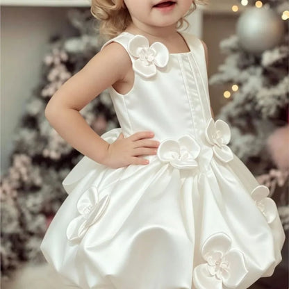 Baby Girl Princess 3D Flower Tutu Dress Sleeveless