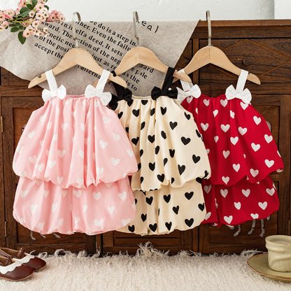 Summer Baby Sleeveless Bow Children Sets