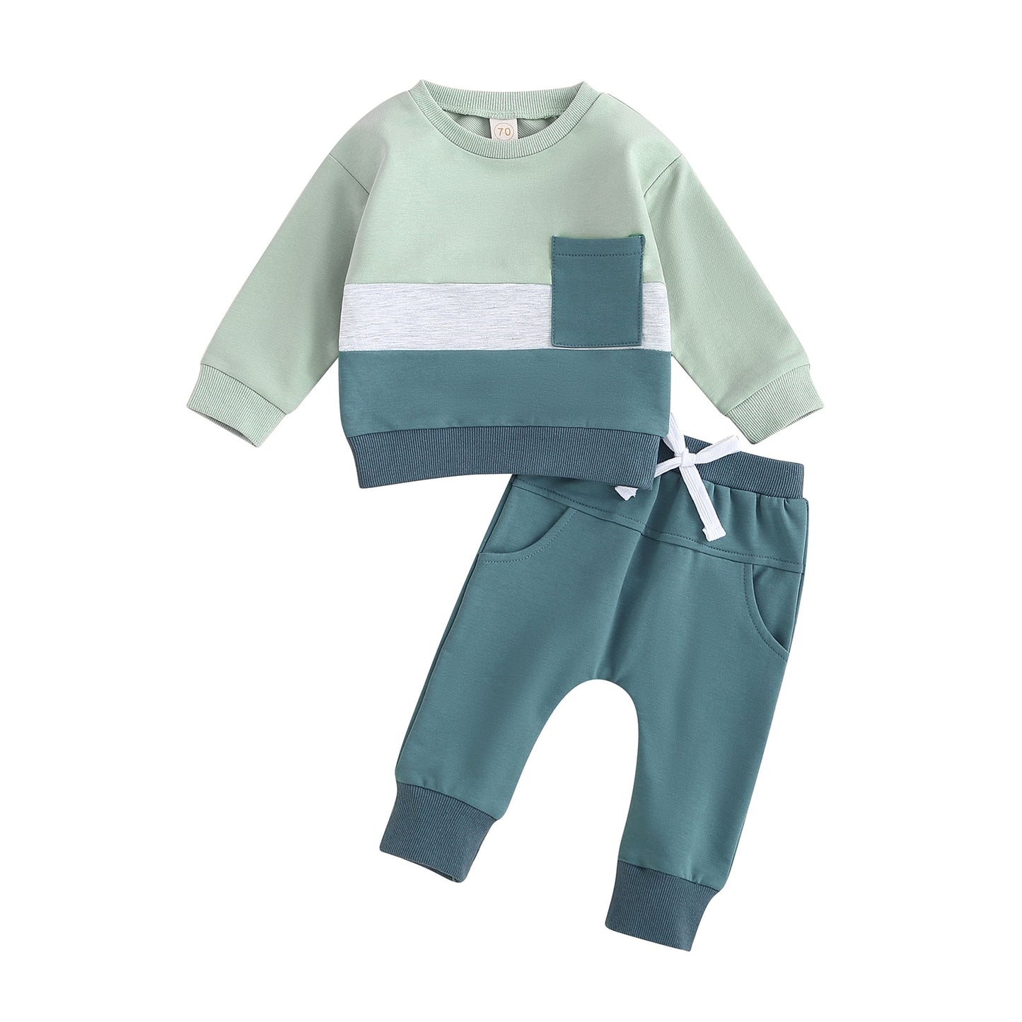 Children's set round neck with stripes