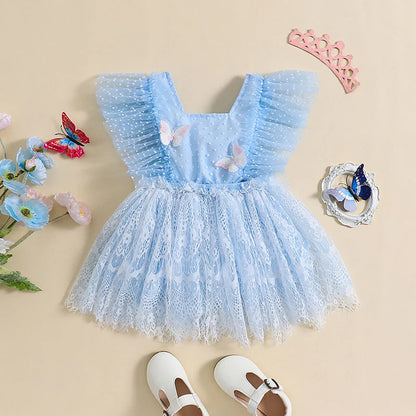 Vestido Infantil Mariposas y Tul 