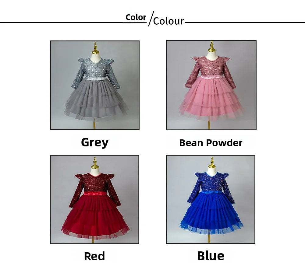 Princess Style Long Sleeve Children's Dress