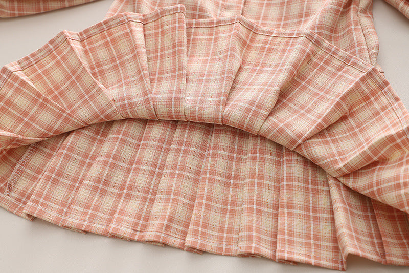 Vestido infantil con chaleco y bolso de osito