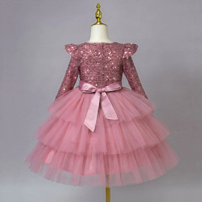 Princess Style Long Sleeve Children's Dress