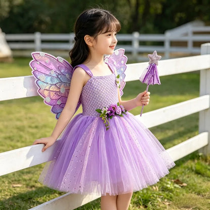 Tulle Princess Dress Sleeveless Strap Birthday Dress
