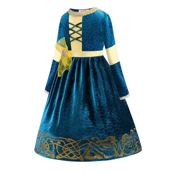 Blue and Yellow Princess Dress for Kids