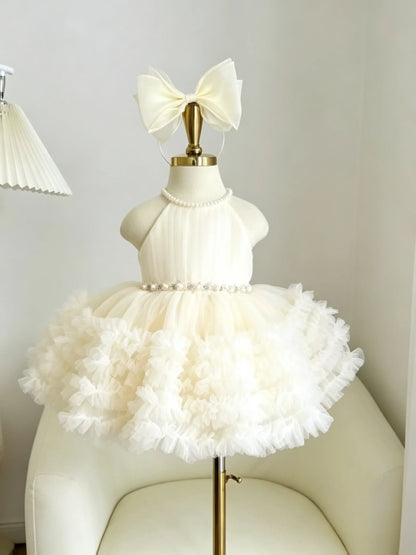 Custom Luxury Dress Women Wedding Guest Gown Girls Wedding Gown Luxury Birthday Party Gown For Pageant Runway Show Halter Pearl