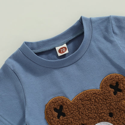 Conjunto básico de bebé niño con osito