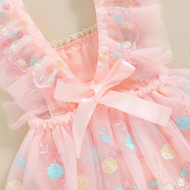 Body Infantil Bordado Florzinhas 