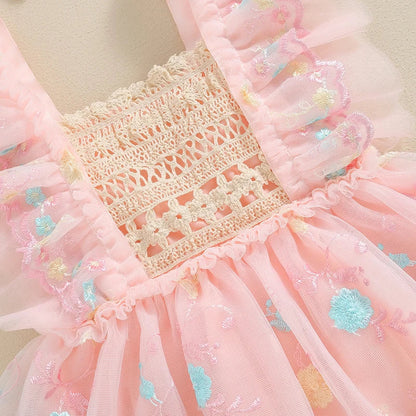 Body Infantil Bordado Florzinhas 