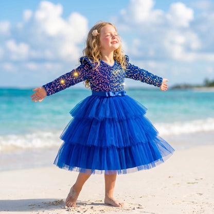 Princess Style Long Sleeve Children's Dress