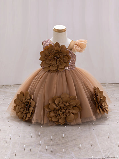 Elegant Girl Princess Dress Small Flying Sleeves