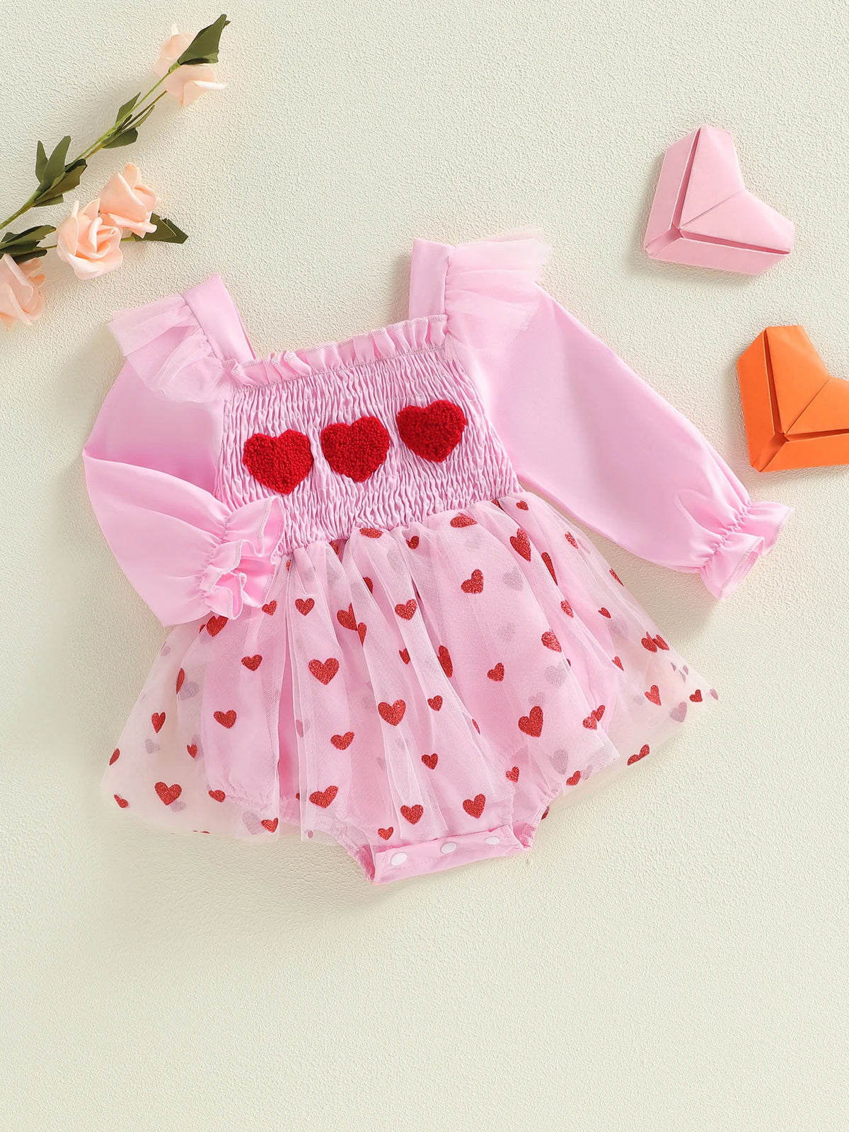0-18M Newborn Baby Girl Outfit Heart Romper