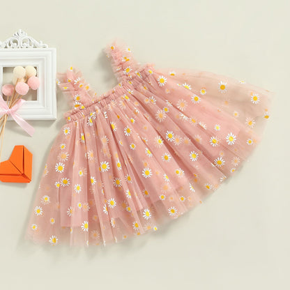 Children's Tulle Dress with Daisies