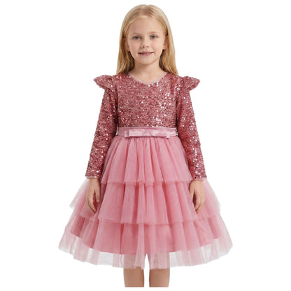 Princess Style Long Sleeve Children's Dress