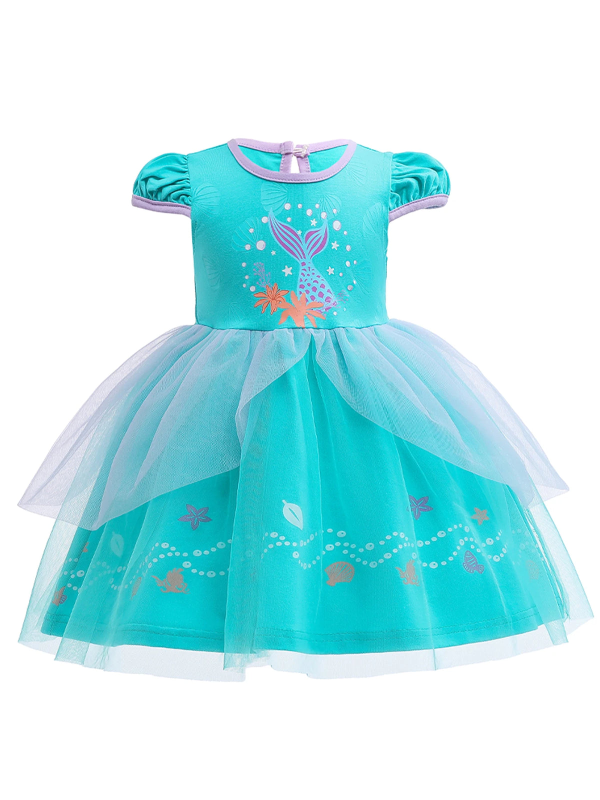 Round Neck Dress Children  Mesh Tulle Dress