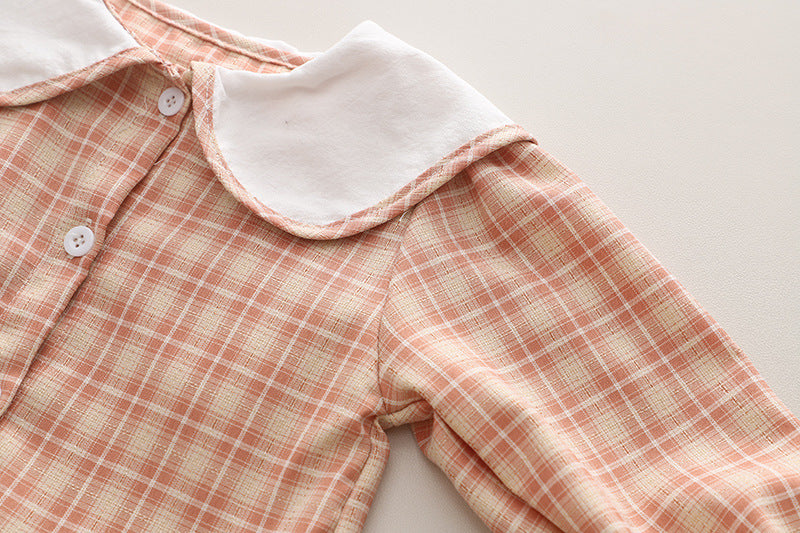 Vestido infantil con chaleco y bolso de osito