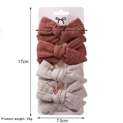 مجموعة 4 مشابك شعر للأطفال على شكل فيونكة